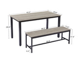 Dining Table Set, Bar Table with 2 Dining Benches, Table Counter with Chairs, Industrial for 60073284