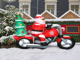 6ft 18W 7 LED Lights Santa Claus Rides Motorcycle Garden Santa Claus Decoration 25338856
