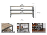 Farmhouse 3 Tier Shoe Rack, Gray, 30" W x 12" D x 18" H 53570635