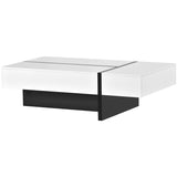 ON-TREND Contemporary Rectangle Design Living Room Furniture, Modern High Gloss Surface Cocktail WF292142AAK
