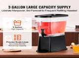 3-Gallon Beverage Dispenser with Stand, Spigot, and Lid Ideal for Serving Drinks at Events, 17861192