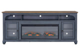 86 in Fireplace TV Stand for TVs up to 95 inches, Corduroy Blue Finish B108P193072