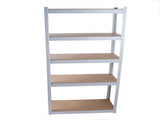 5 Tier Laminated White Metal Shelving Unit Adjustable Garage Storage Utility Rack Heavy Duty Shelves 02251443