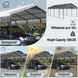 ZNTS Metal Carport 12 ×20 FT Heavy Duty with Galvanized Roof, Metal Garage Canopy with Galvanized 19656739