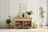 Farmhouse Style Kitchen Storage Cabinet, Large Wall Cabinet with Drawers and Doors in Roman Column W2393P300548