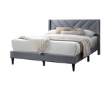 ZNTS Elegant Modern Gray Velvet Upholstered Queen Size Bed Clean Lines Design Headboard 1pc Bedframe B011P238925