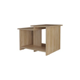 FM FURNITURE Naco Coffee Table with Open Storage, Melamine Finish, Natural Oak B128P269877