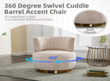 COOLMORE 360 Degree Swivel Cuddle Barrel Accent Sofa Chairs, Round Armchairs with Wide Upholstered, W395102771