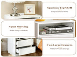 White P2 particleboard with melamine finish, drawer beveled edges, 40*30*60cm, two drawers with top 77405103