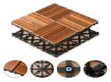 27pcs Wood Interlocking Deck Tiles 11.8"x11.8", Waterproof Flooring Tiles for Indoor and Outdoor, 65022091