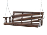 4.5 ft Wooden Porch Swing, 880 lbs Load Capacity, Heavy Duty Patio Bench with Hanging Chains, 86925308