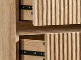 Handleless Grille-Finished 4-Drawer Bedside Table P2 Particleboard MDF & ,elamine Veneer 74317864