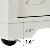 53.7" Farmhouse Kitchen Island with Power Outlet, 2 Sliding Barn Door Kitchen Storage Island with 71702347