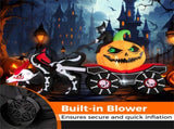 9 Feet Halloween Inflatable LED Lighted Carriage with Pumpkin and Skeleton Dragon 37738258