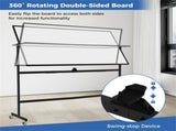 360&deg Rotating Double-Sided Magnetic Whiteboard, 182.8891.44cm Writing Surface Mobile Dry Erase 13556129