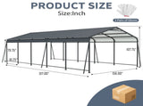 1326.5 FT Carport, Heavy Duty Carport Canopy with Galvanized Steel Roof and Frame, Metal Carport W540P478290