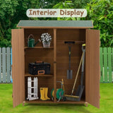 Outdoor Storage Shed with Lockable Door, Wooden Tool Storage Shed with Detachable Shelves and Pitch 62598581