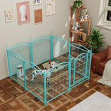 ZNTS Dog Playpen Indoor 32 inch 8 Panels Metal Dog Pen Pet Dog Fence Outdoor Exercise Pen with Doors, W368P234003