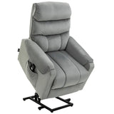 ZNTS Grey Velvet Recliner Chair,Power Lift Chair with Vibration Massage, Remote Control 11353341