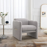 Arm Chair with waved arms, Metal decoration on both side arms, Accent chair for Primary Living W2671P202961