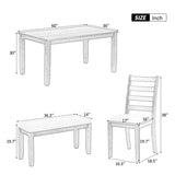 Rustic Style 6-Piece Dining Room Table Set with 4 Upholstered Chairs & a Bench 40118029