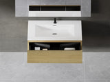 30'' Floating Bathroom Vanity with Sink, Wall-Mounted Striped Storage Cabinet with Soft-Close Drawer W1573P265195