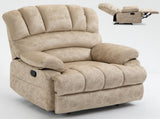 Large Manual Recliner Chair in Fabric for Living Room, Beige 56614352