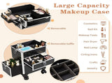 Aluminum Diamond Pattern Cosmetic Case 2-in-1 Sliding Suitcase with Rails Detachable Caster Wheel 49828354