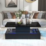 ZNTS ON-TREND Coffee Table Cocktail Table Modern Industrial Design with LED lighting, 16 colors with a WF287358AAB