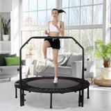 ZNTS 48" Foldable Mini Trampoline Max Load 300lbs, Fitness Rebounder with Adjustable Foam Handle, W2641P197706