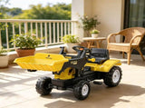 Yellow Kids Pedal-Powered Ride-On Excavator Go Kart with Working Front Loader Digger Outdoor Play 31428303