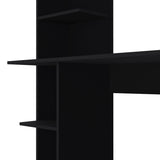 ZNTS 120 Writing Desk, Four Shelves, Black B097P167447