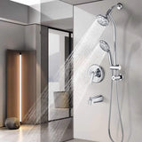 Drill-Free Stainless Steel Slide Bar Combo Rain Showerhead 7-Setting Hand, Dual Shower Head Spa W1219P155528
