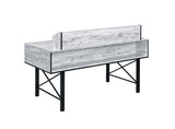 Antique White and Black 5-Drawer Computer Desk B062P209211