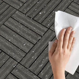 Wood Plastic Composite Deck Tiles Set of 20pcs, DIY Interlocking Decking Tiles, Floor Tile, Durable, W2805P205619