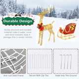 Golden Elk Deer Sled Iron Frame Cotton Thread Green Onion Powder Courtyard Elk Decoration 95262530
