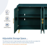 TV Stand 65 Inch TV, Wood TV Stand with Storage Cabinet & Adjustable Shelves, Media TV Console 76580036