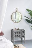 26" x 32" Circle Wall Mirror with Gold Metal Frame, Accent Mirror for Living Room, Entryway, Office W2078124344