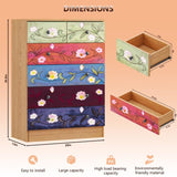 5 Layer 6-Drawer Printed Pattern Dresser Brown 37145381