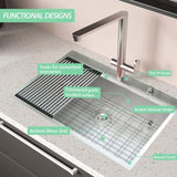 Workstation 33-inch Drop-In 16 Gauge Kitchen Sink R10 Radius Stainless Steel Kitchen Sink Single JYSB322BN