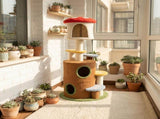 mushroom cat tree with large condo platform ladder 72810848