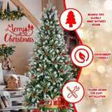 Artificial 4ft Green Christmas Tree with 747PE/PVC Mixed Branch Tips,Red fruit and Pine cone,Hinged 79950502