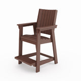 Brown Modern Counter Chair Sleek HDPE Poly Lumber for Dining, Patio, and Garden Comfort B195P198786