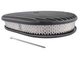 12" Oval Fully Finned Black AluminumElement Suit 4 Barrel Carbs Air Cleaner Fits for SBC Classic 81079775