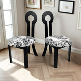 Dining Chairs Set of 2, Key-Design Home Chairs - Linen Upholstered Solid Wooden Dining Chairs with W2700P338558