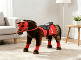 Kids Ride on Horse Toy Age 3-8 Press to Neigh, Equipped with Saddle & Stirrups 72697870