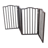 Pet Gate - Dog Gate for Doorways, Stairs or House - Freestanding, Folding, brown, Arc 47039602