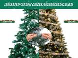 7.5 FT Artificial Snow Tipped Christmas Tree with DIY 350 Warm Lights Remote Control, Hinged Xmas 88889433