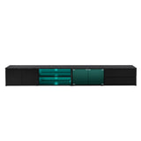 ON-TREND Modern APP Controlled LED TV Stand for TVs Up to 105'', Faux Marble Tabletop Media Console N721P171537B
