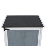 54" Two-Tone Storage Shed - Gray & White Design with Sloped Roof & 5 Compartments N769P282381G